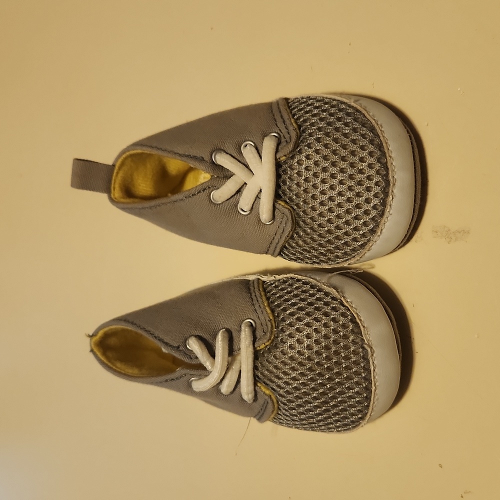 Tan baby shoes